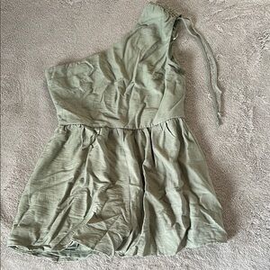 Francesca's Collections Sage Green Romper with pockets